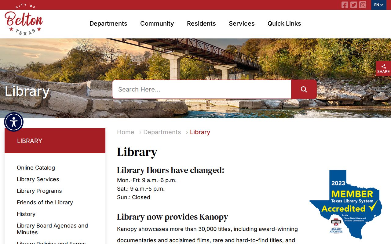 Belton city directory research at the Belton Public Library local-history entry point