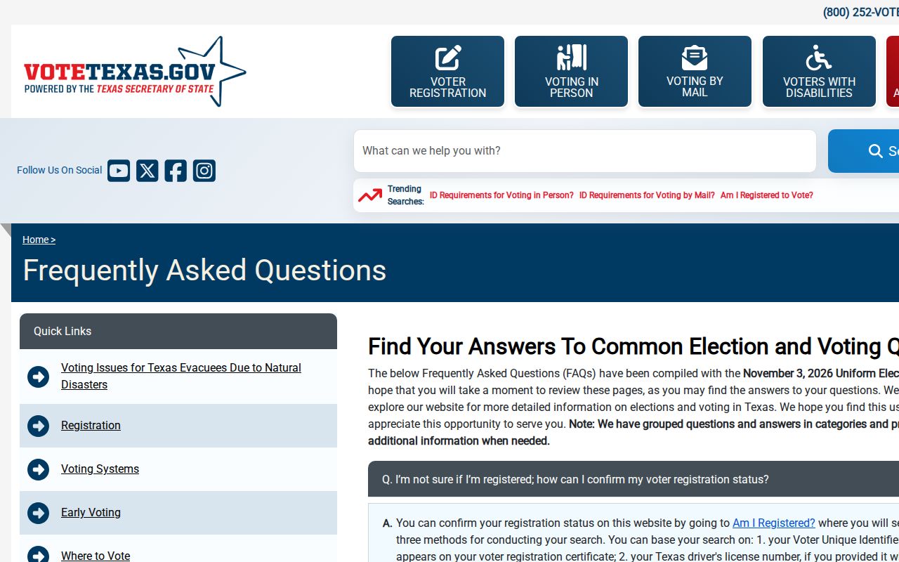 Belton residents directory VoteTexas registration lookup instructions