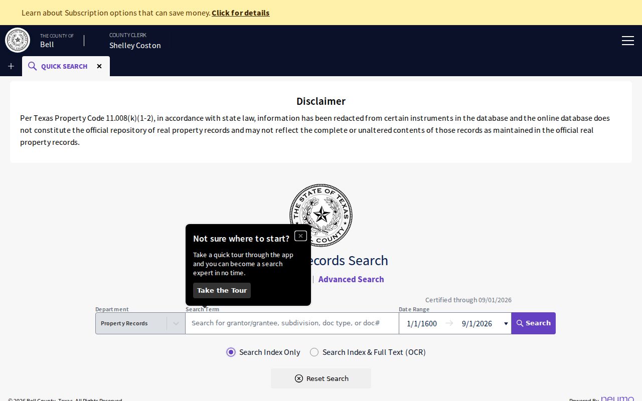 Belton residents directory Bell County Official Records Search controls