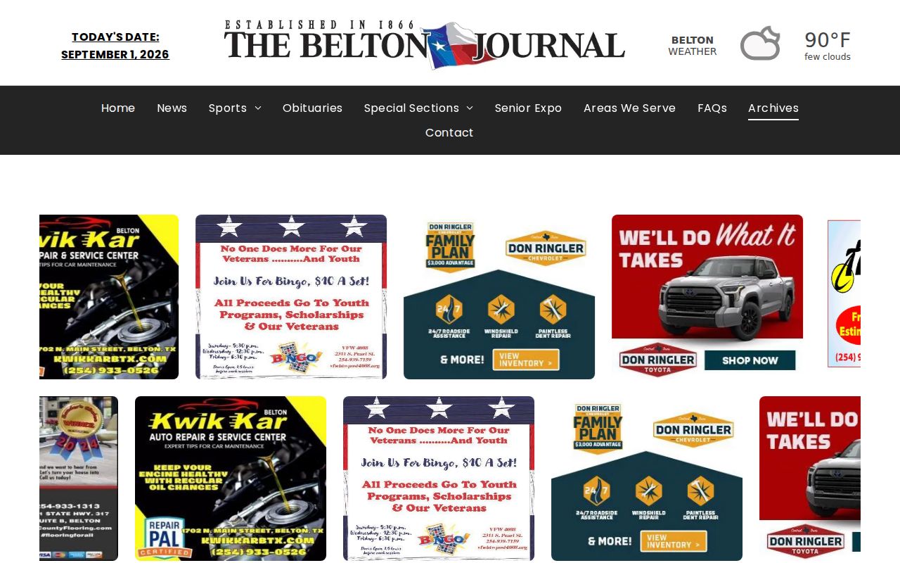 Belton previous residents research using the Belton Journal archive